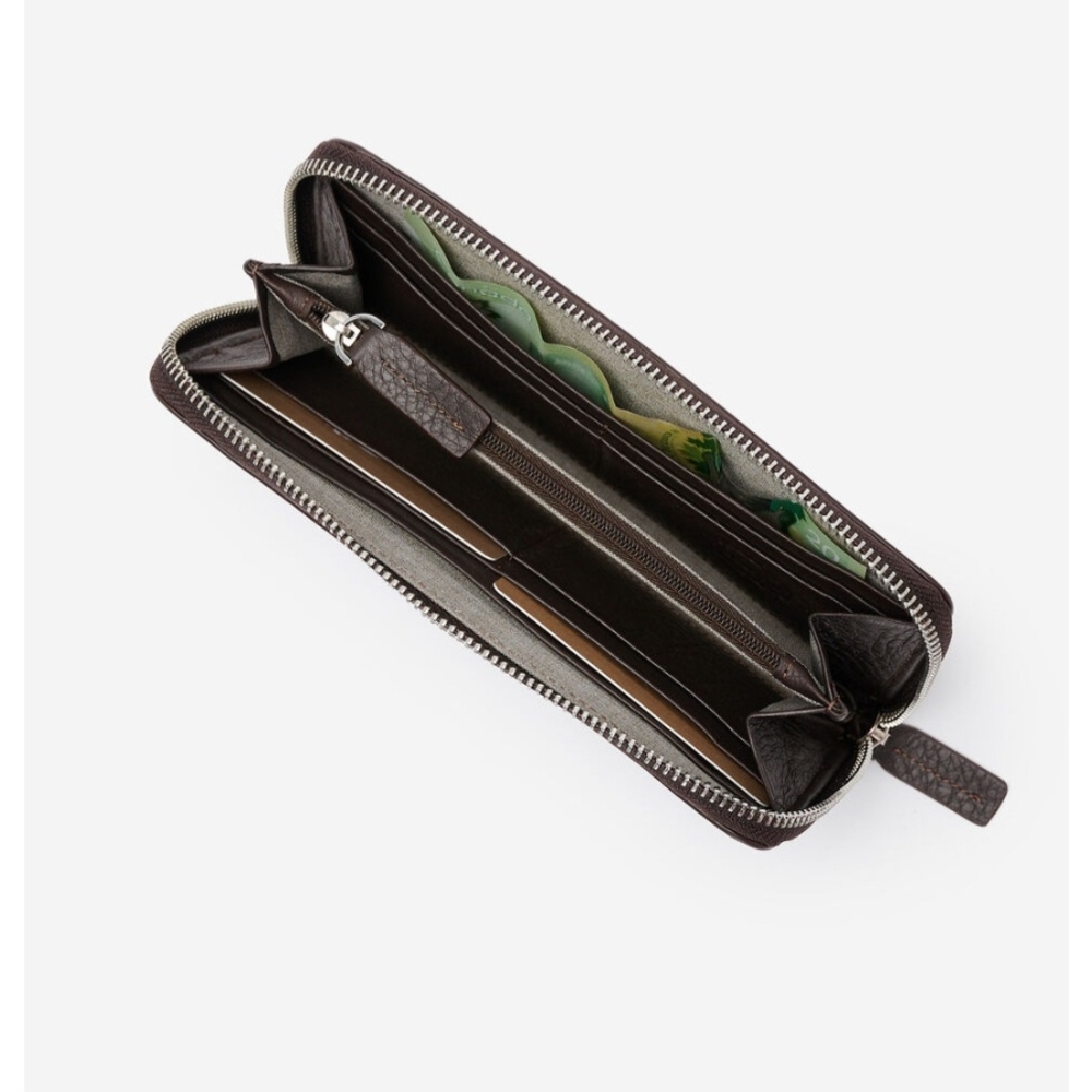Roots Black Leather Zippered Wallet - Picture 2 of 6